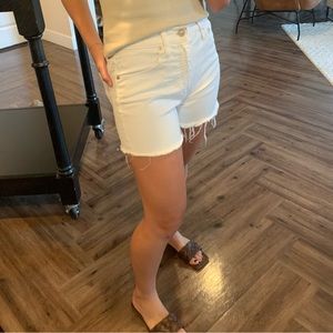 White Madewell High Rise Denim Shorts